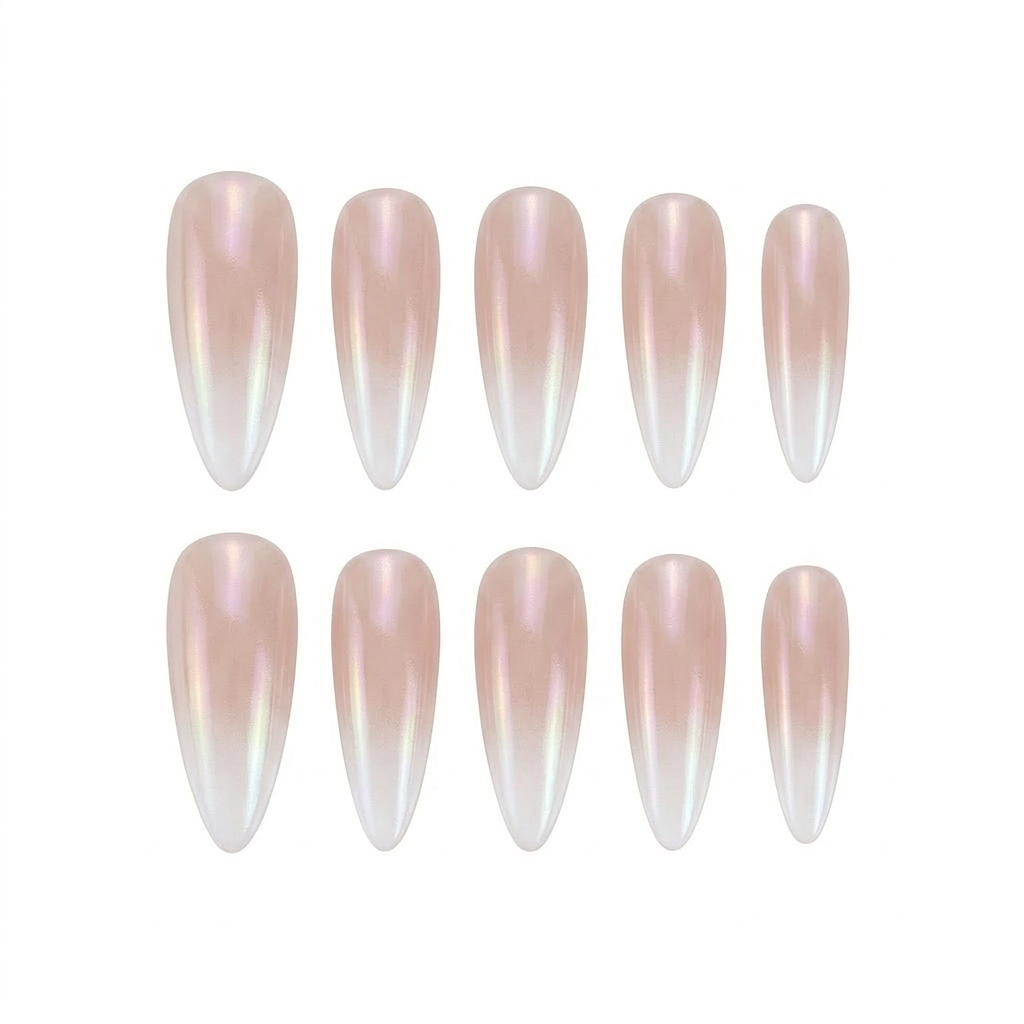 Jolifeu Glazed Pearlescent Almond Press on Nails - Chic & Glossy