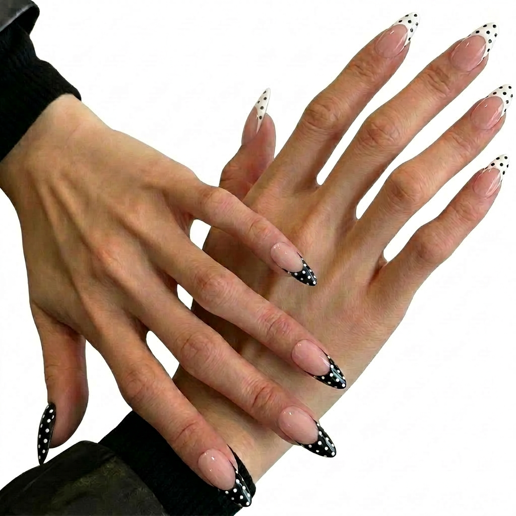 Classic Nude Rhinestone Coffin Press-On Nails | Elegant & Versatile | Reusable