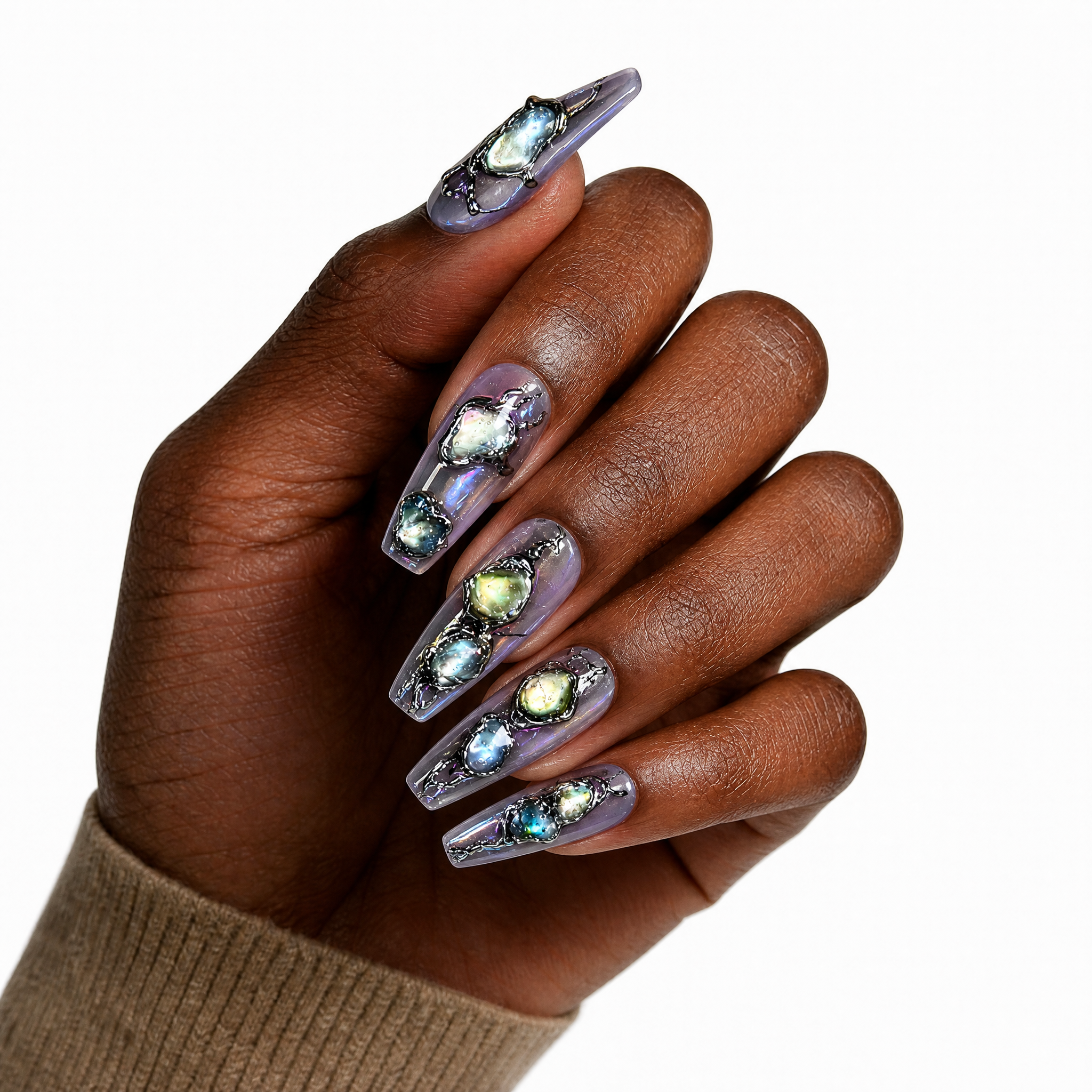Gothic Aurora Abalone & Liquid Chrome