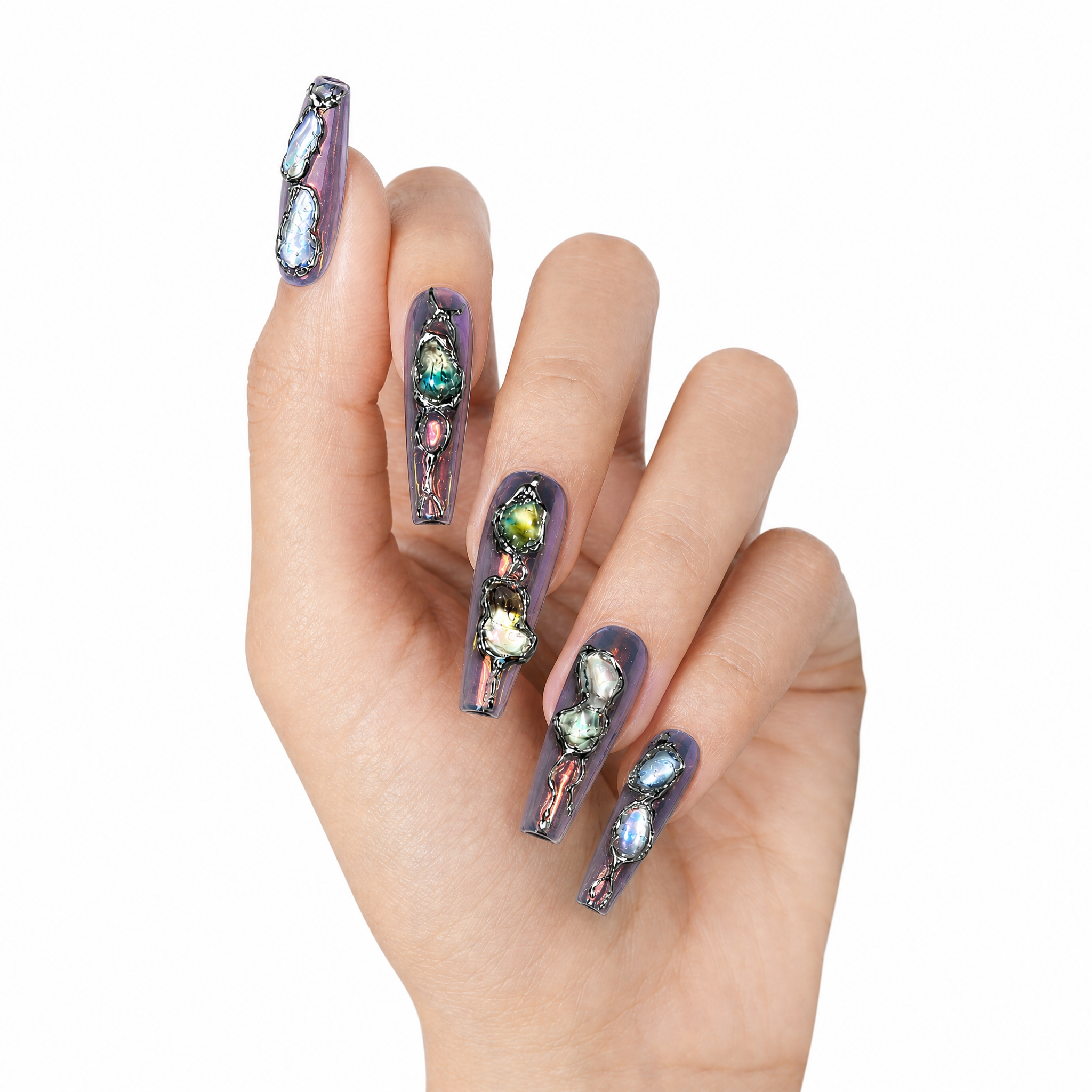 Gothic Aurora Abalone & Liquid Chrome
