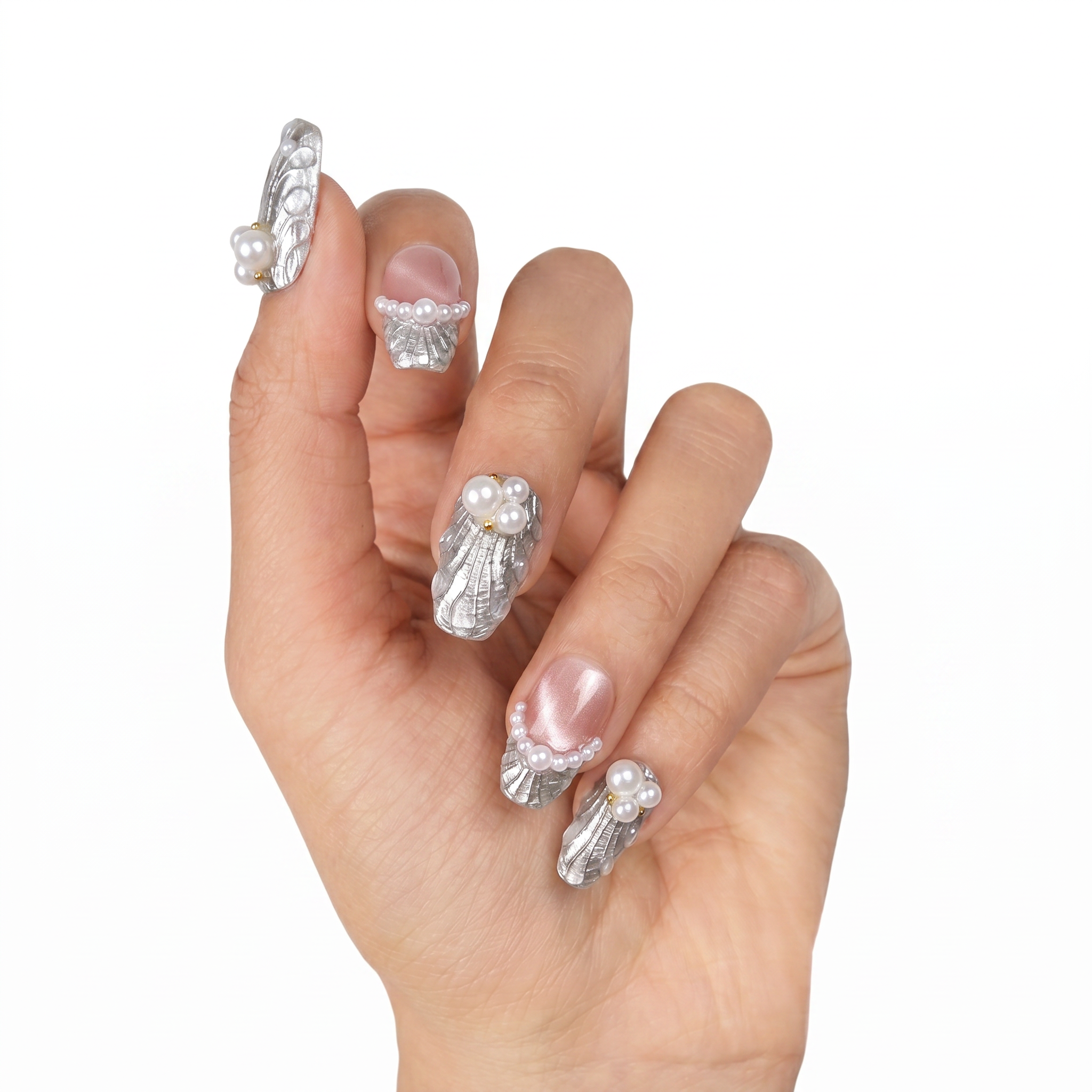 Baroque Ocean Shell & Pearlescent Rose French