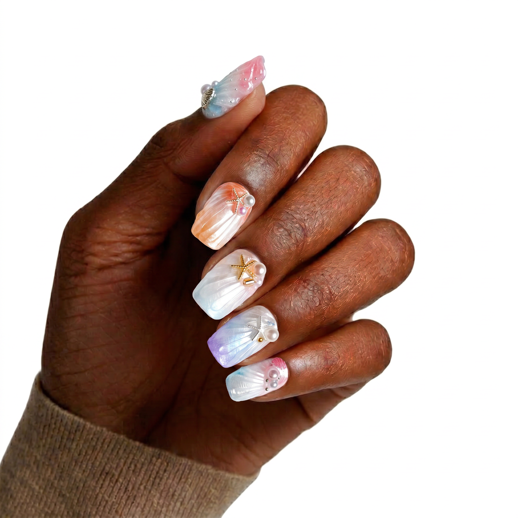 Mermaid Shell Gradients & Pearl Starfish