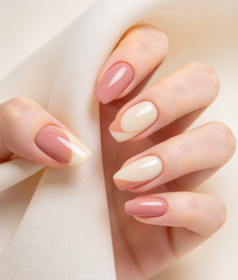 Healthy natural nails under salon-quality handmade press-on nails