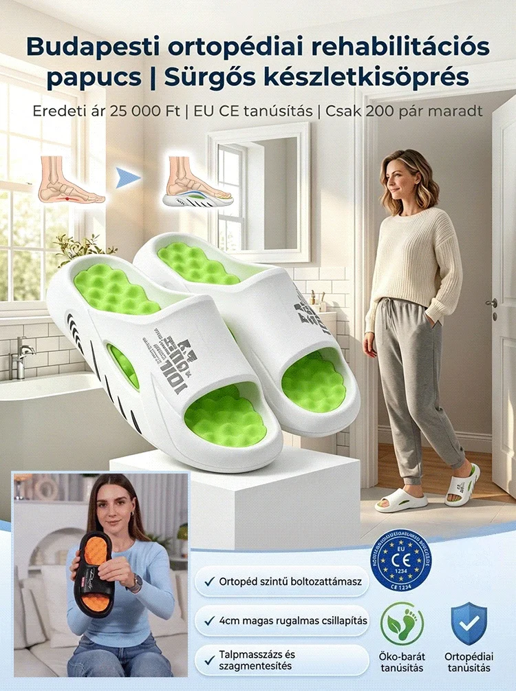 Prémium 3D Ergonomikus Papucs | 4cm Vastag Talpú Kényelem
