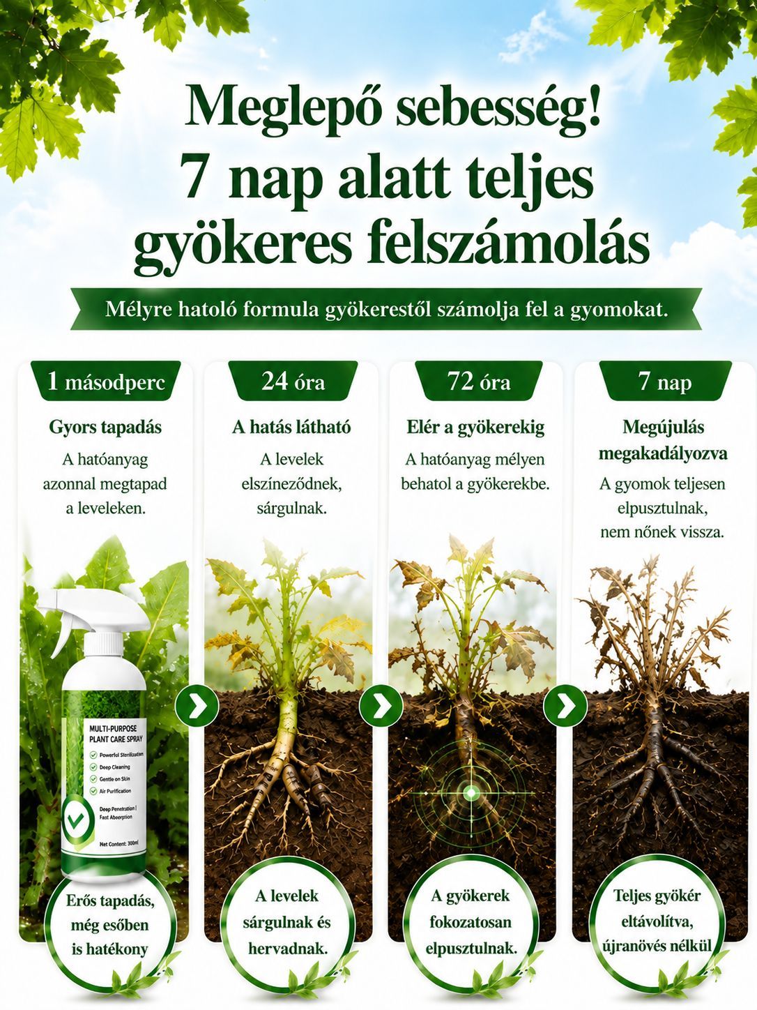Multi-Purpose erős gyökérirtó permet (99,9%-os hatás)
