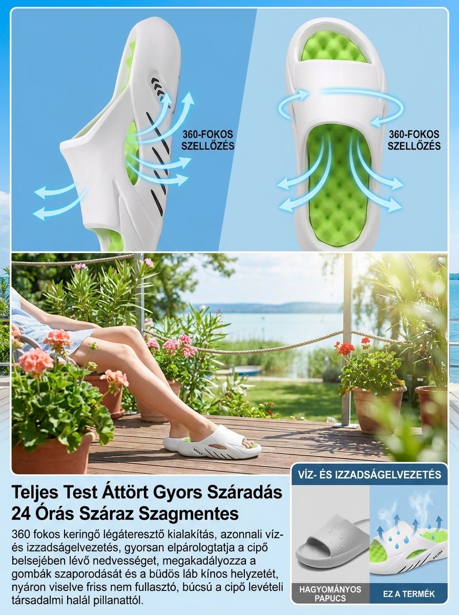 Prémium 3D Ergonomikus Papucs | 4cm Vastag Talpú Kényelem