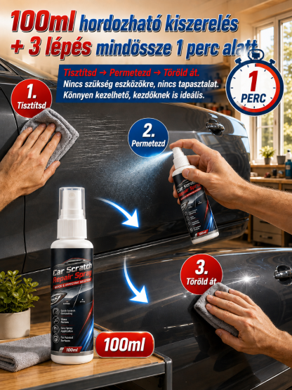 ✨ Nano Karcjavító Spray | 3 mp-es Gyorsjavítás | Minden Autószínhez Tökéletes 🚗