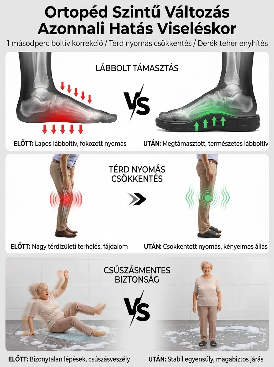 Prémium 3D Ergonomikus Papucs | 4cm Vastag Talpú Kényelem