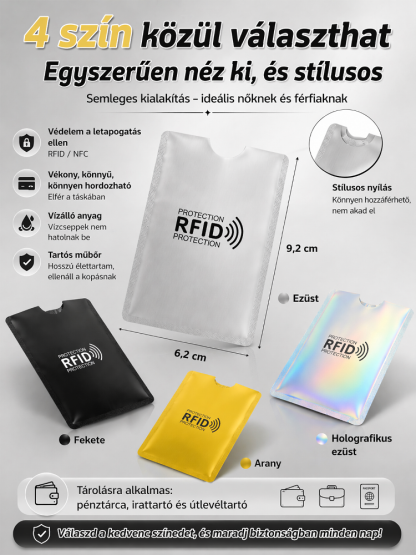 Prémium alumínium RFID blokkoló kártyatartó szett (10 db) | Ultravékony és szakadásálló