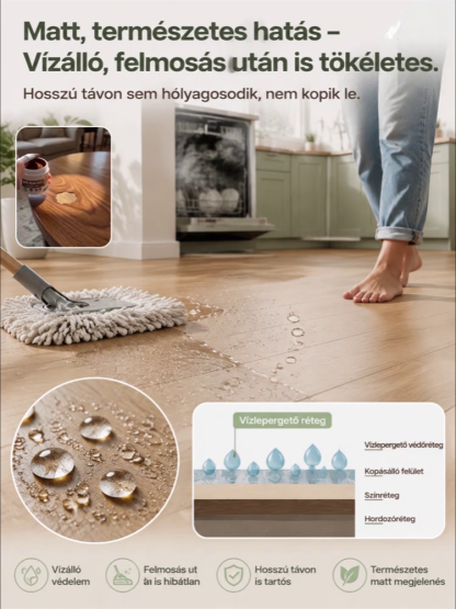 Fa bútorjavító paszta (növényi alapú) – 0% formaldehid, vízálló, javítás 3 perc alatt