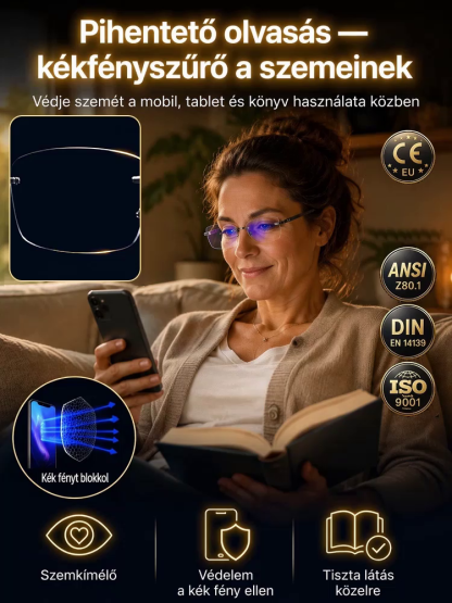 Német prémium gyémántcsiszolt progresszív szemüveg | 1 szemüveg 3 helyett · Csak 17g · 99% kékfény-szűrő