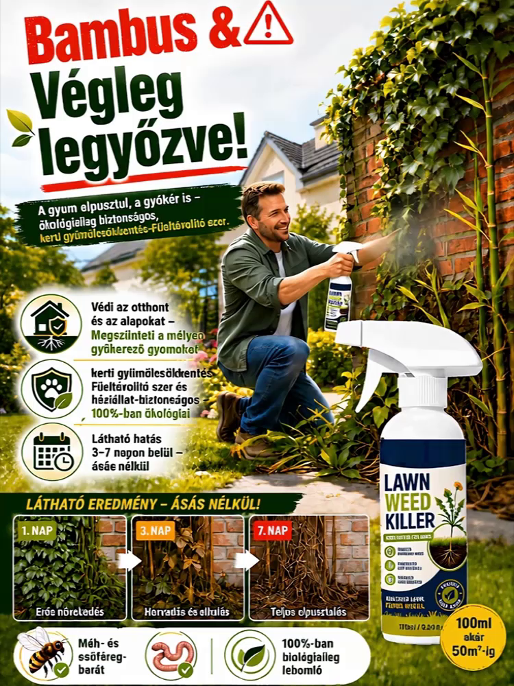Professzionális kerti bambuszirtó szer - Német formula & kutyabarát kivitel