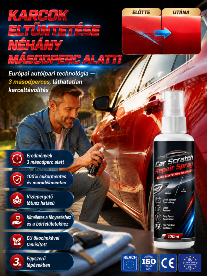 ✨ Nano Karcjavító Spray | 3 mp-es Gyorsjavítás | Minden Autószínhez Tökéletes 🚗