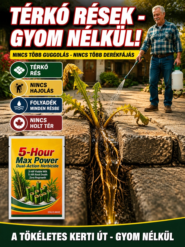 【1+1 INGYEN】Kanadai 5 Órás Térkő Gyomirtó Granulátum – 30 cm Mély Gyökérpusztítás