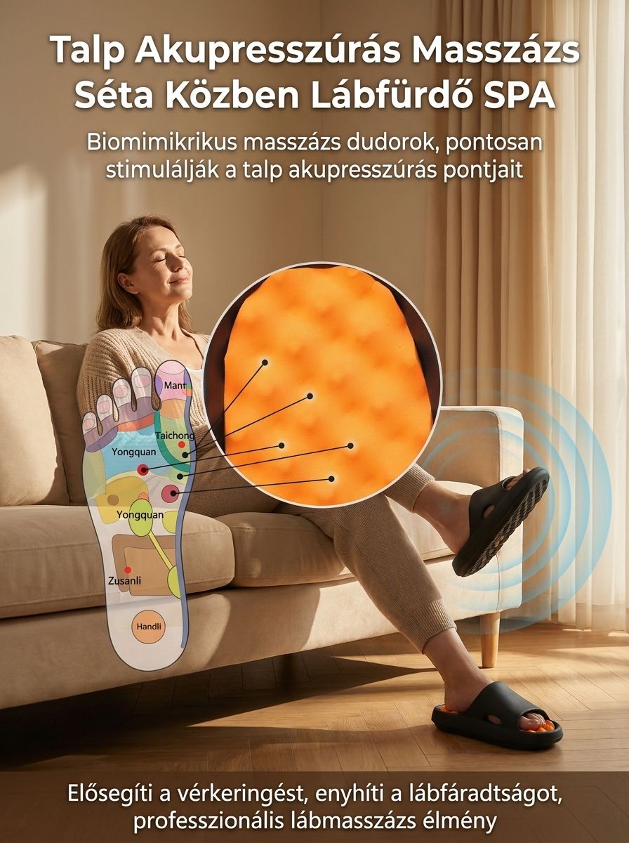 Prémium 3D Ergonomikus Papucs | 4cm Vastag Talpú Kényelem
