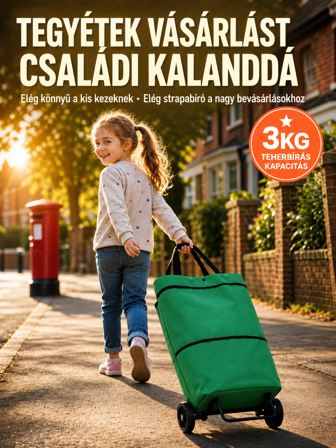 🌟 2 az 1-ben Varázslatos Összecsukható Bevásárlókocsi | 0,8 kg pehelykönnyű, 30L hatalmas kapacitás