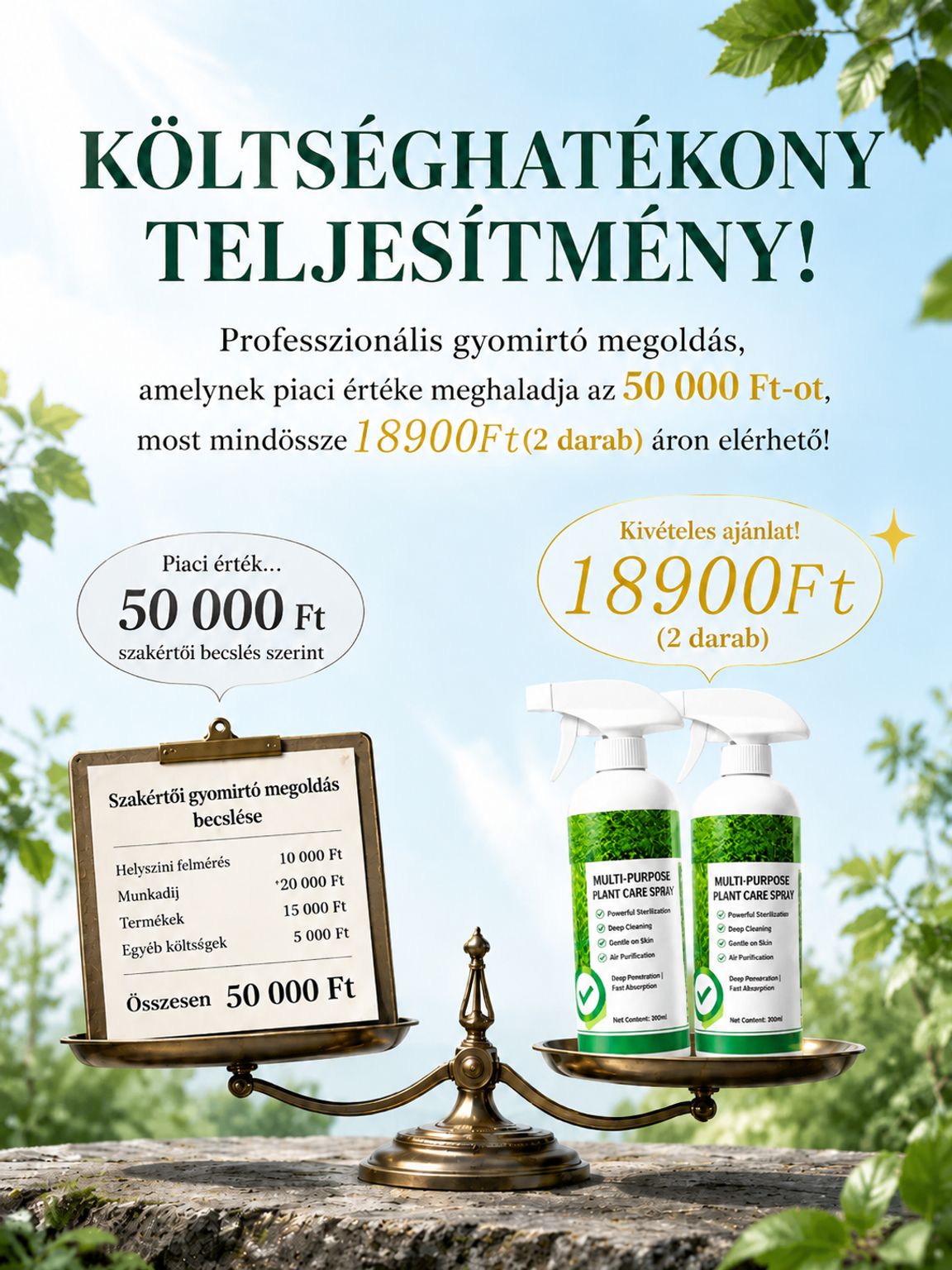 Multi-Purpose erős gyökérirtó permet (99,9%-os hatás)