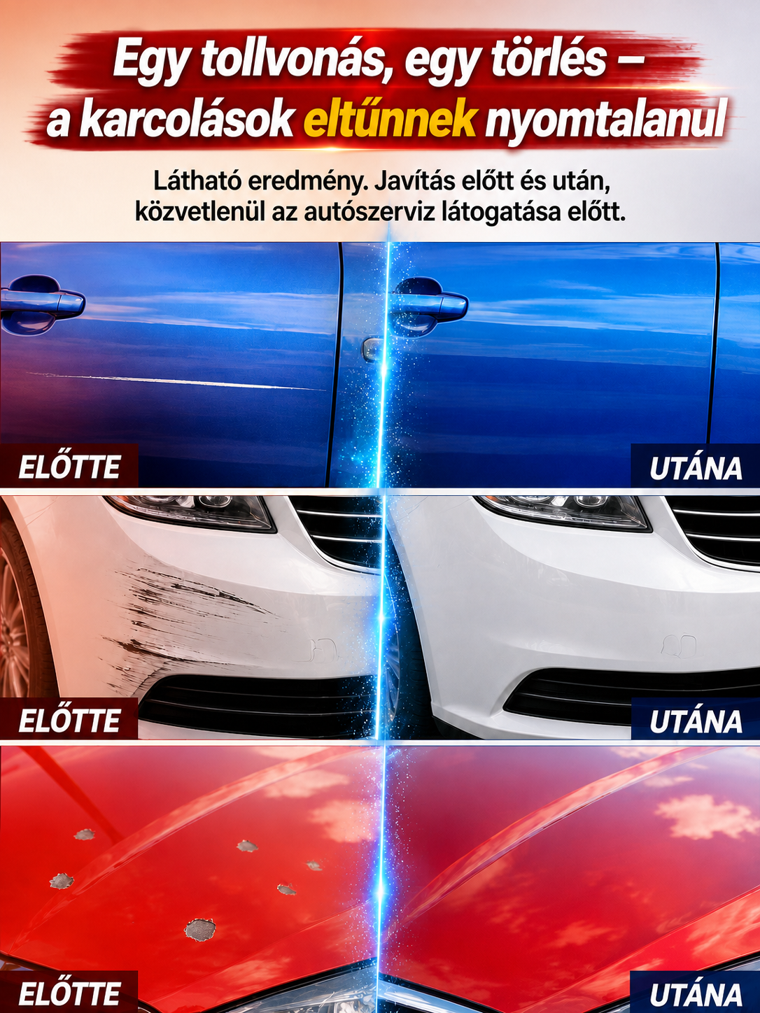 ✨ Nano Karcjavító Spray | 3 mp-es Gyorsjavítás | Minden Autószínhez Tökéletes 🚗