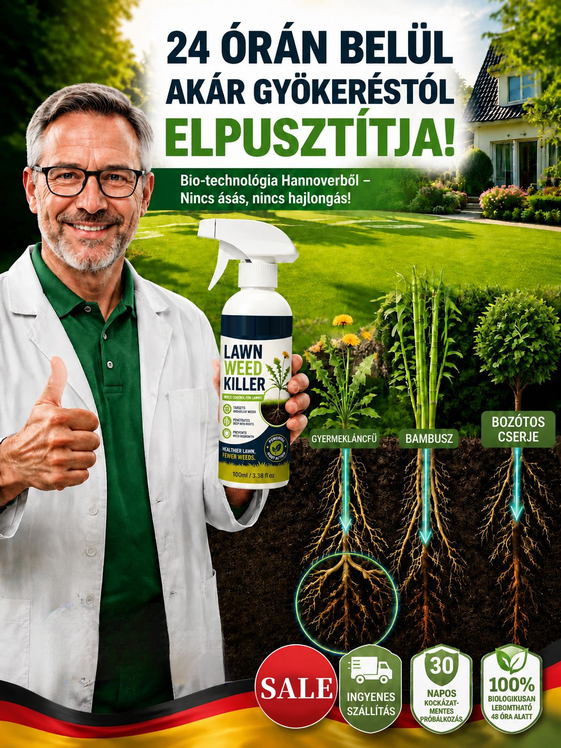 Professzionális kerti bambuszirtó szer - Német formula & kutyabarát kivitel