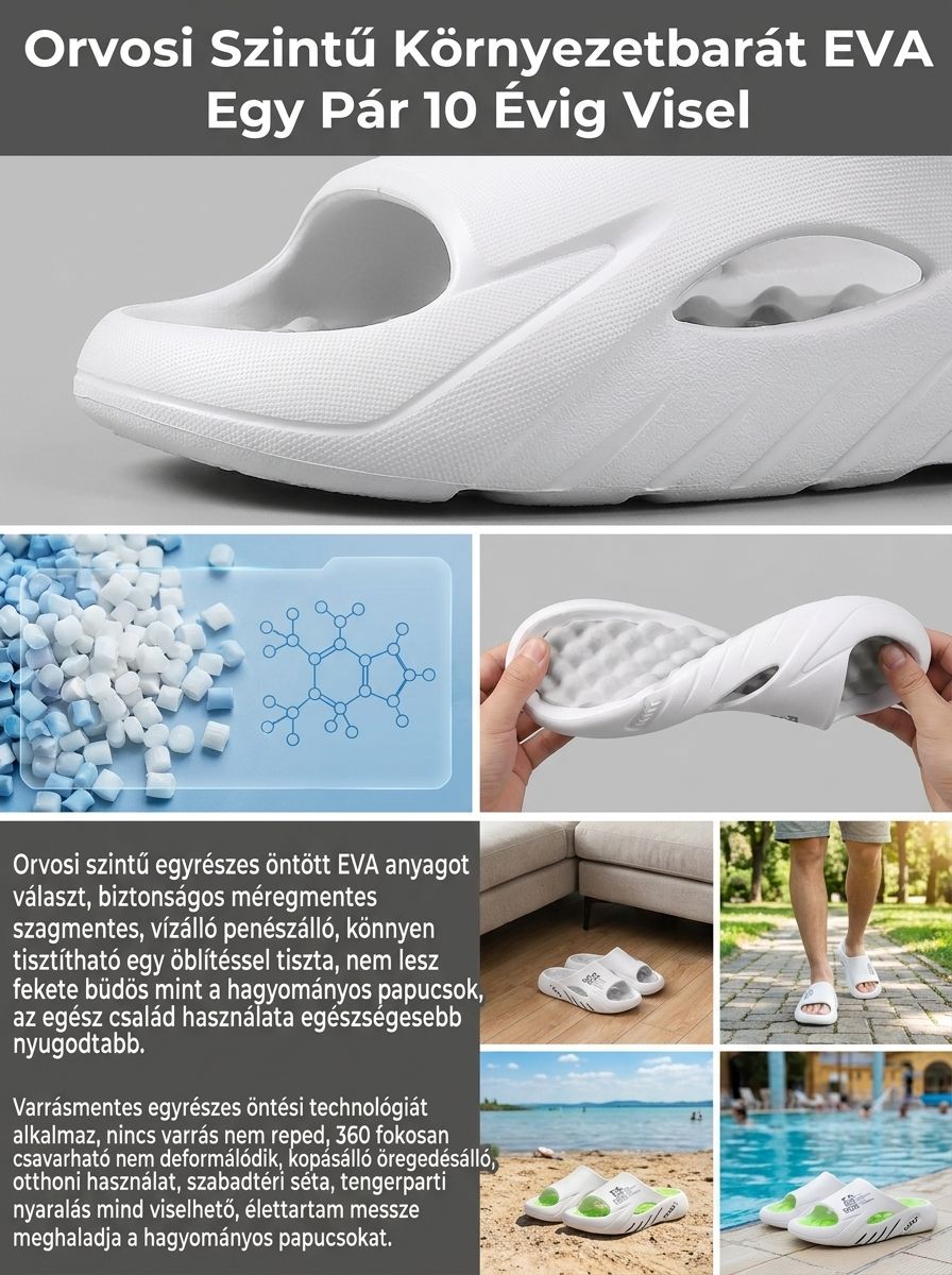 Prémium 3D Ergonomikus Papucs | 4cm Vastag Talpú Kényelem