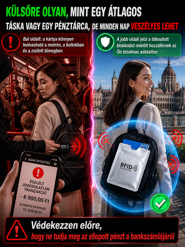 Prémium alumínium RFID blokkoló kártyatartó szett (10 db) | Ultravékony és szakadásálló
