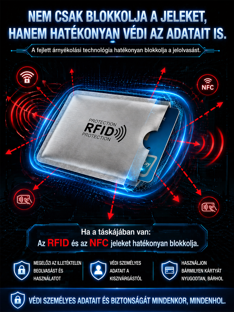 Prémium alumínium RFID blokkoló kártyatartó szett (10 db) | Ultravékony és szakadásálló