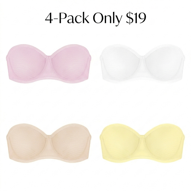 Women's Convertible Strapless Minimizer Bandeau Bra Underwire Unlined for Large Bust
