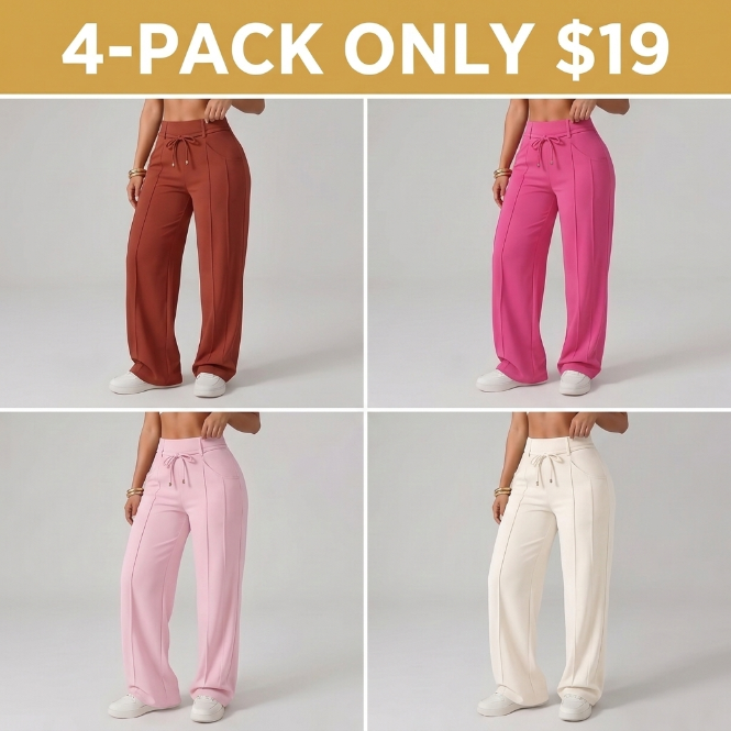 ✨LAST DAY SALE 90% OFF💕High-waisted, slim-fit work trousers with an adjustable drawstring waist