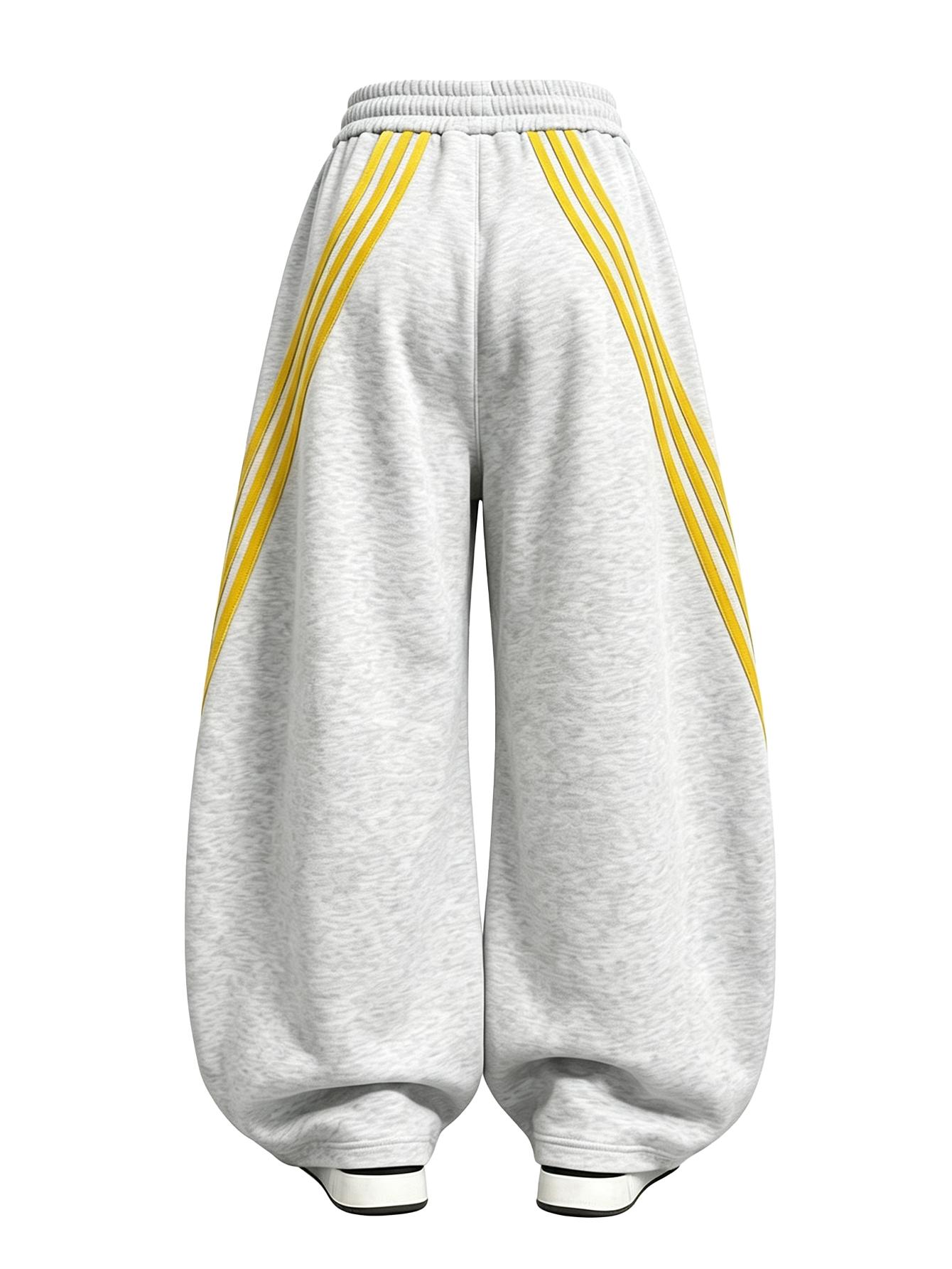 Summer Retro Three Stripes Colorblock Wide Leg Pants, Women's Outdoor Sportswear, Fashion Waist Tie, Casual Long Pants, Gift for Her Summer Retro Three Stripes Colorblock Wide Leg Pants, Women's Outdoor Sportswear, Fashion Waist Tie, Casual Long Pants, Gift for Her