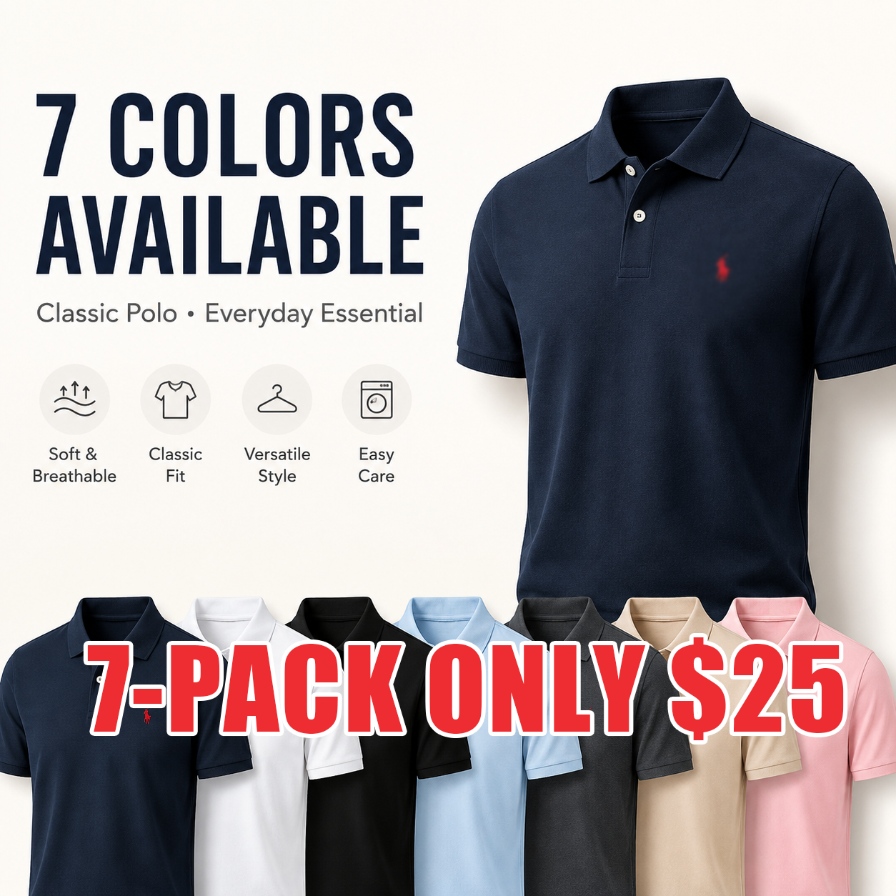 👕Men's RL Polo Shirts in Multiple Colors - Comfortable & Stylish