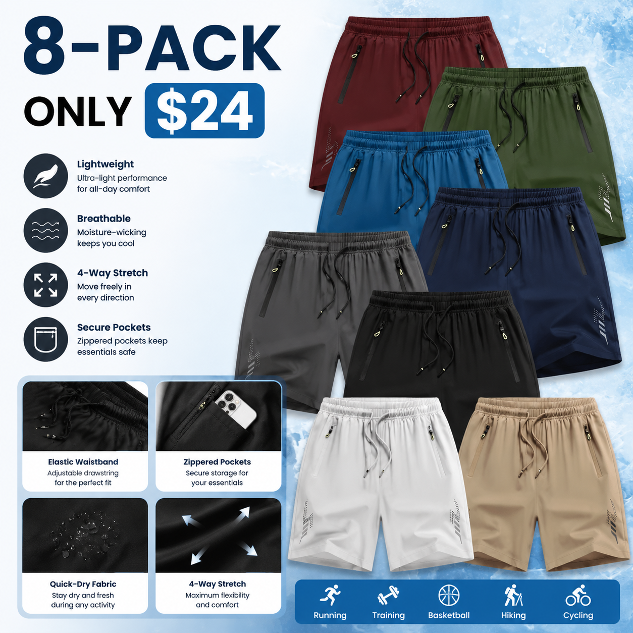 🔥Last Day 70% OFF🔥Men's Premium Quick Dry Athletic Shorts