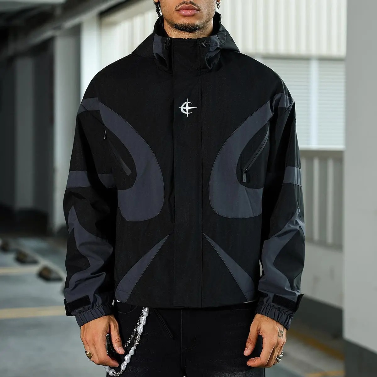 Men's Stylish Futuristic Techwear Windbreaker Coat