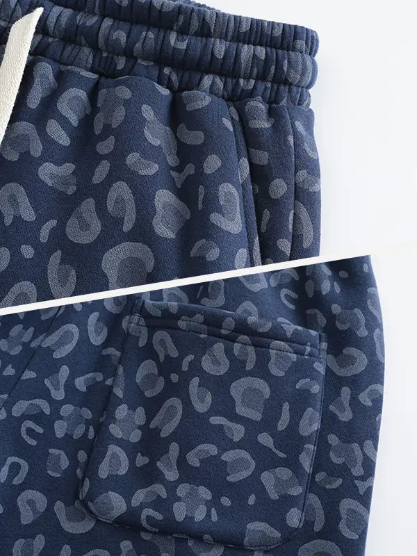 Men's Leopard Print Wide Leg Sweatpants
