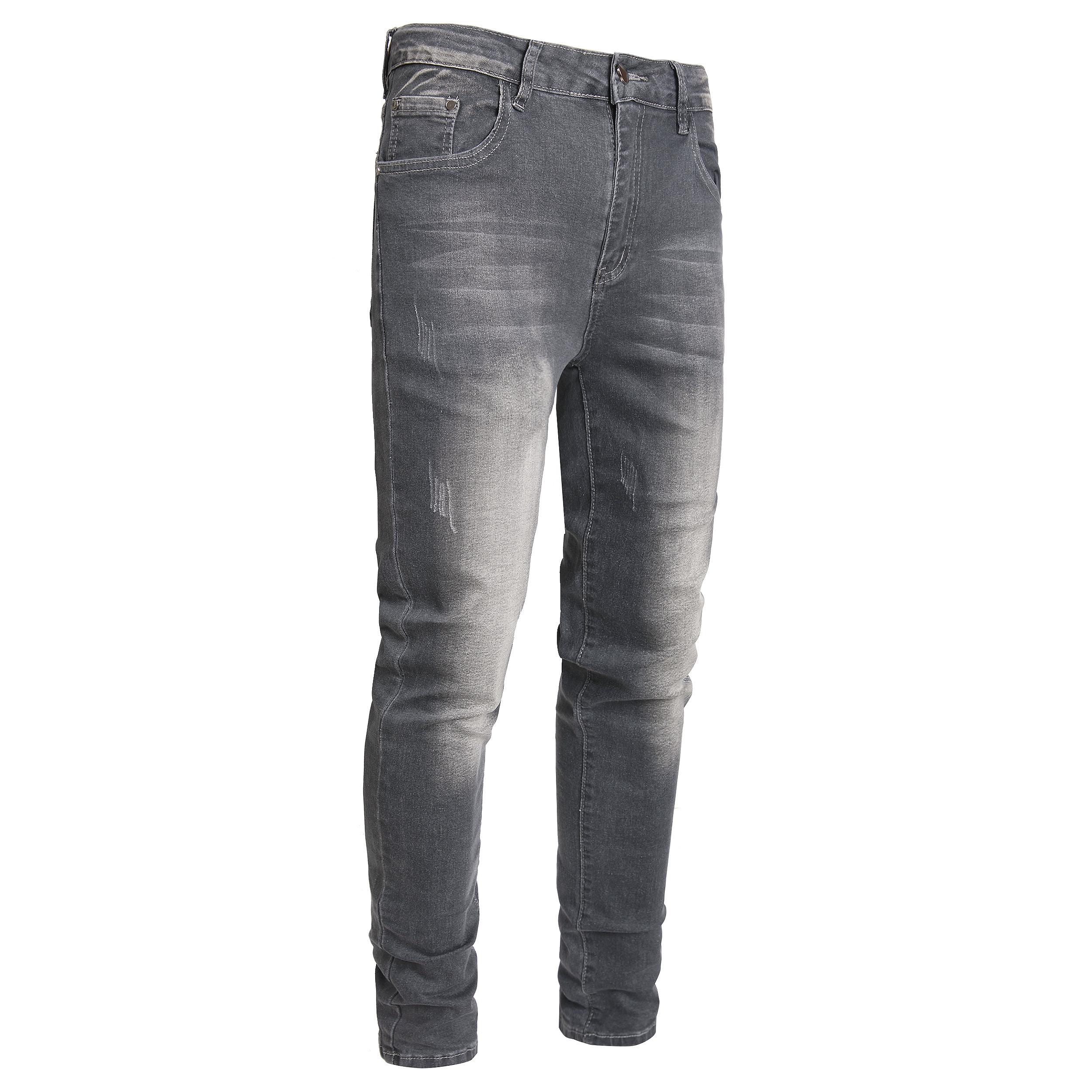 JUNBAOSS Menswear Men's Stretchy Skinny Denim Jeans - Elastized Comfort Waist, Distressed Ripped, Slim Tapered Leg, Full-Length Cotton Pants with Zipper, Classic Personalized Design, Hipster, Stylish