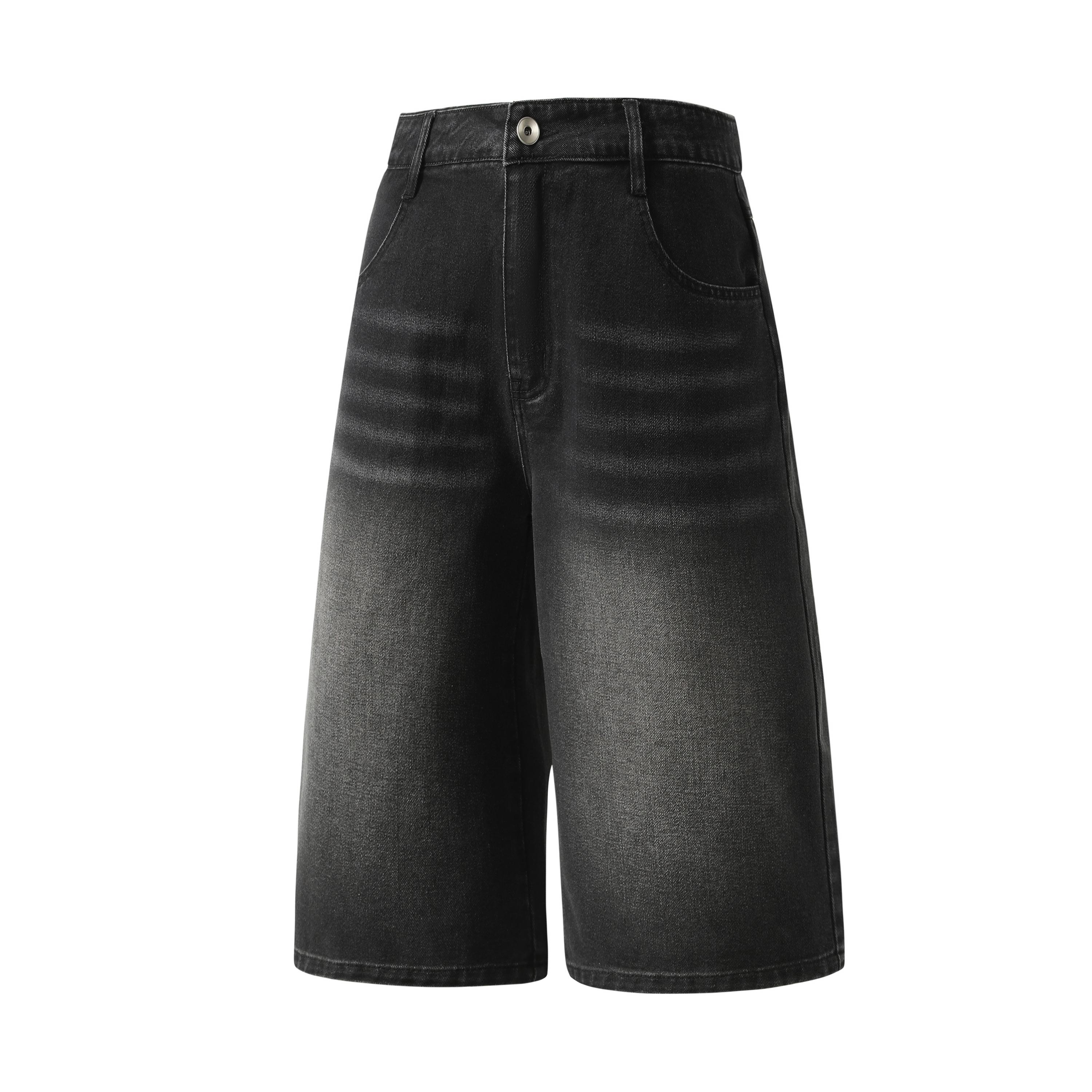 3-piece set of multi-color vintage washed wide-leg knee-length denim shorts made from cotton fabric; loose draping design, high-waisted relaxed fit, streetwear style. Suitable for summer daily wear, strolling, skateboarding, beach trips, and outings. Fash 3-piece set of multi-color vintage washed wide-leg knee-length denim shorts made from cotton fabric; loose draping design, high-waisted relaxed fit, streetwear style. Suitable for summer daily wear, strolling, skateboarding, beach trips, and outings. Fash
