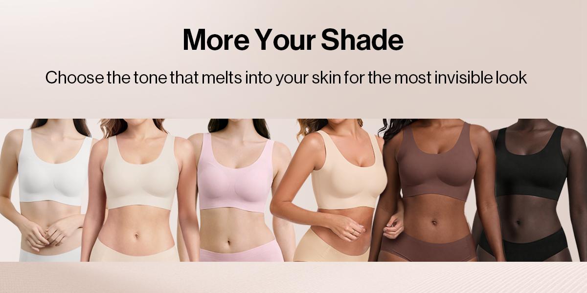 ubras Seamless Bras for Women Full Coverage Wireless Bralette Widen Straps Side Comfortable Breathable Smooth Pull On Bras Smart Size Fabric Stretchy Minimalist Basic Nude Lightweight Womenswear Soft Everyday Bra #DealsForYouDays