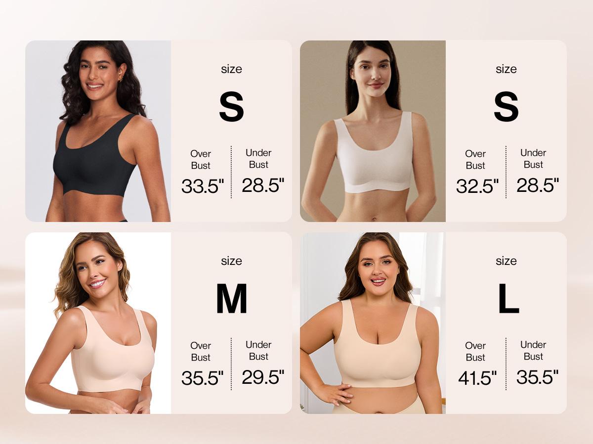 ubras Seamless Bras for Women Full Coverage Wireless Bralette Widen Straps Side Comfortable Breathable Smooth Pull On Bras Smart Size Fabric Stretchy Minimalist Basic Nude Lightweight Womenswear Soft Everyday Bra #DealsForYouDays