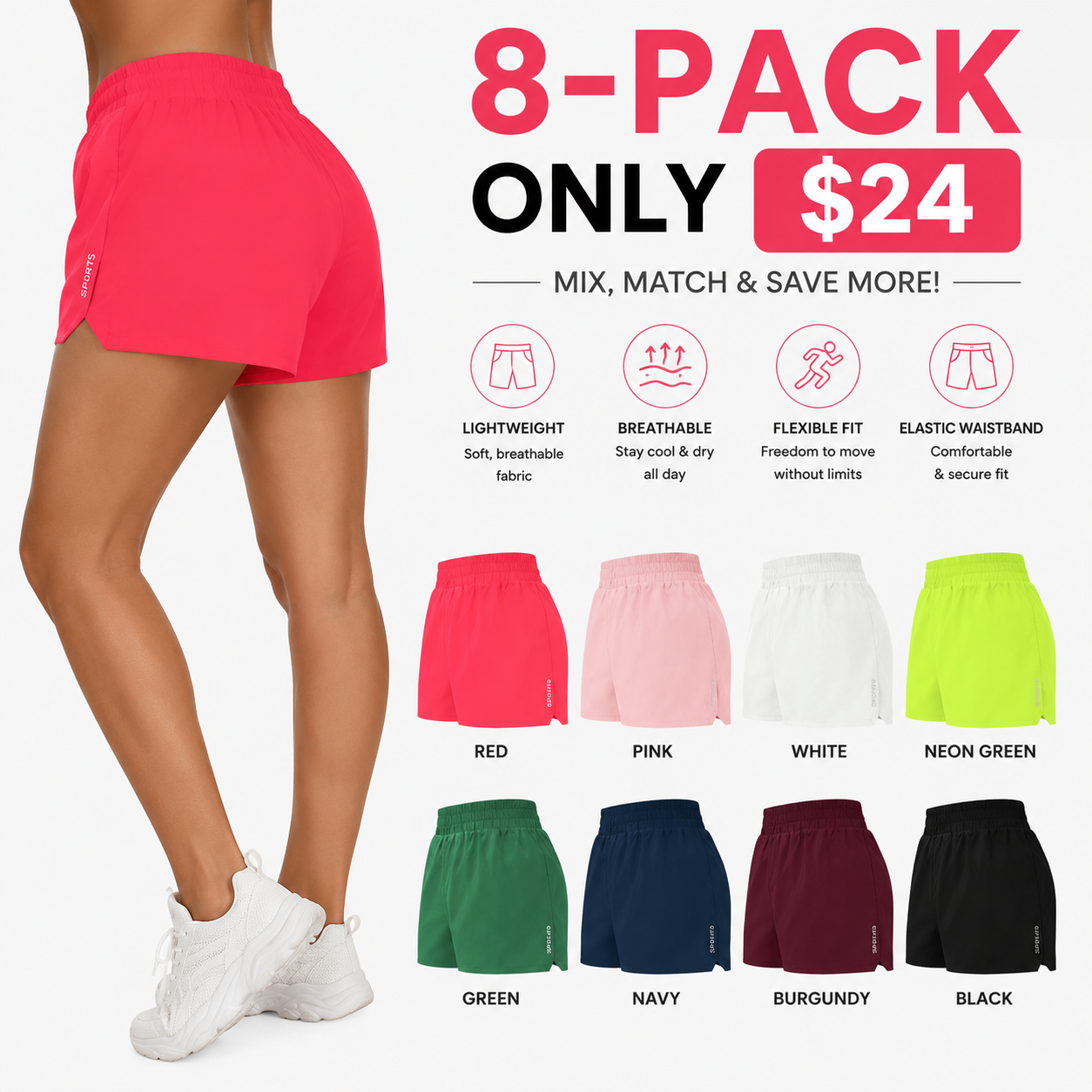 Women's Letter Print Shorts, Casual Pocket Shorts for Summer, Ladies Bottoms for All Seasons