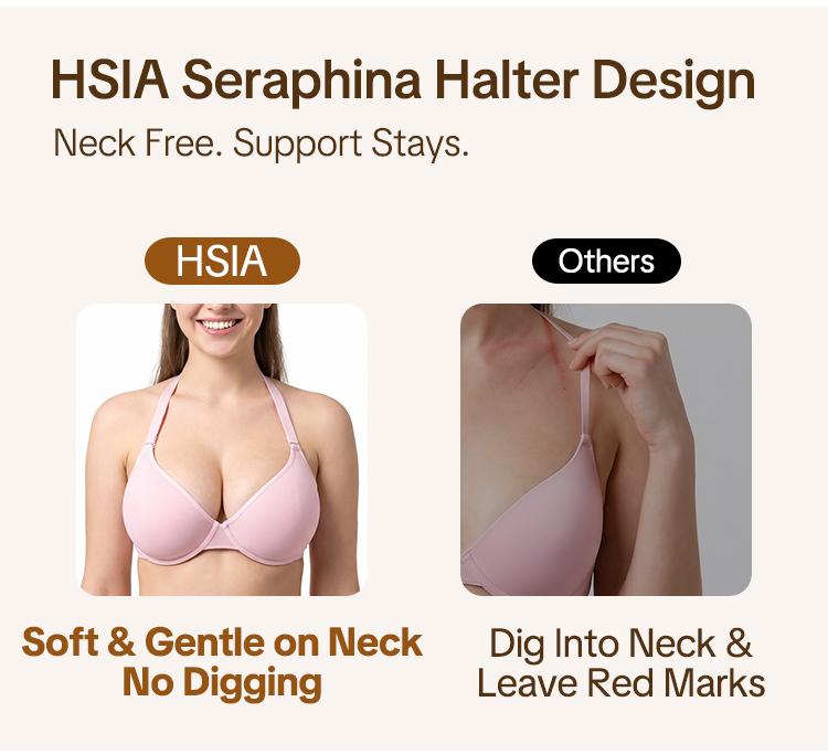HSIA Seraphina Air Light Breathable Sheer Mesh Halter Bra Plus Size Summer Unlined Full Coverage Bra Underwire Support Non Padded Bra Lightweight Convertible Multiway 5-Way Wear Front Adjustable Detachable Straps Comfort Everyday Womenswear