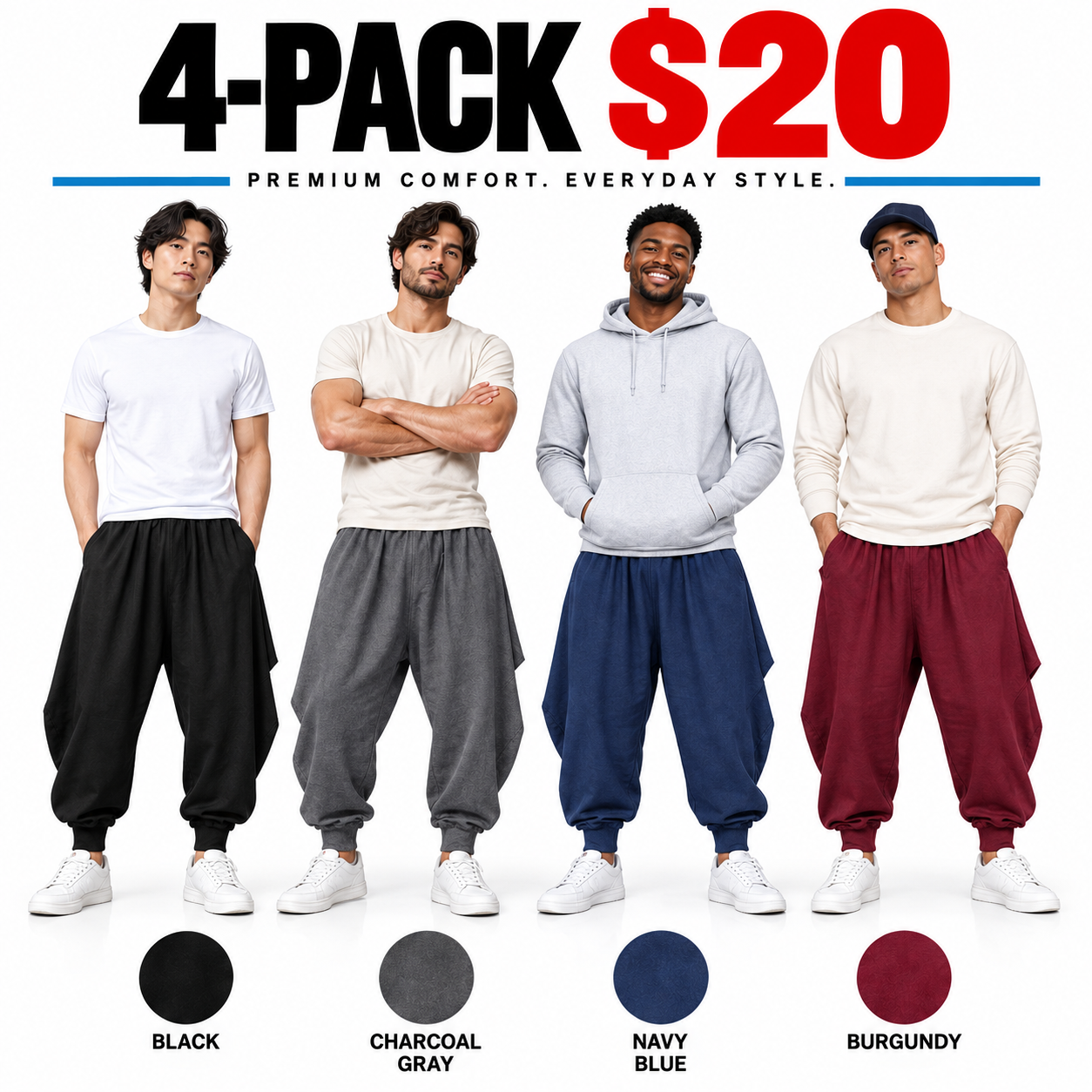 Men's Pants Hippie Harem Baggy Linen Boho Yoga Casual Drop Crotch Trouser