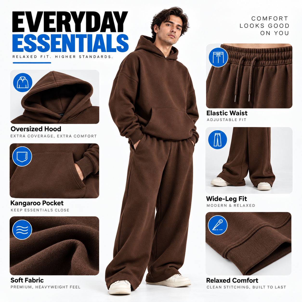 UnisexHalf-Zip Hoodie & Sweatpants Set