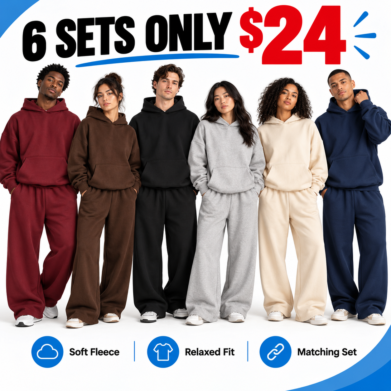 UnisexHalf-Zip Hoodie & Sweatpants Set