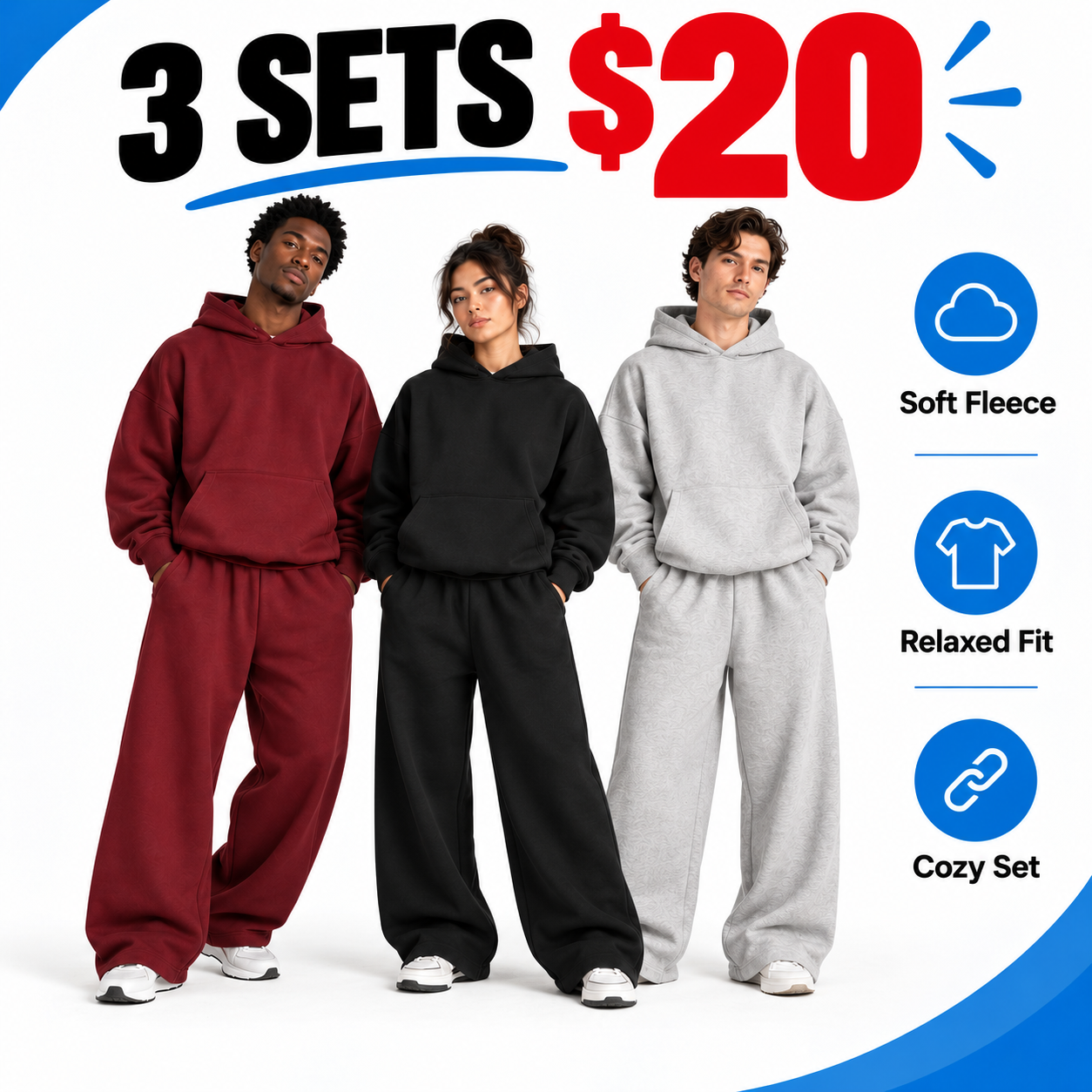 UnisexHalf-Zip Hoodie & Sweatpants Set