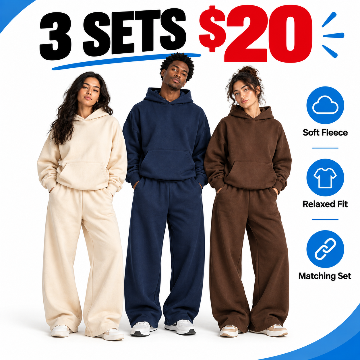 UnisexHalf-Zip Hoodie & Sweatpants Set