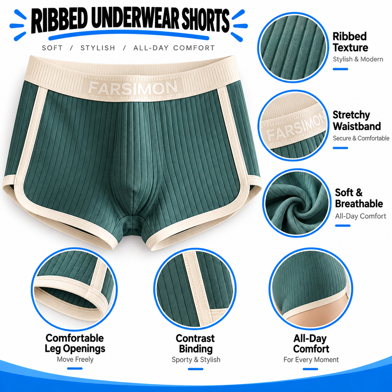 Men's Ultra-Soft 3-Pack Boxer Briefs – Breathable Contour Pouch Underwear