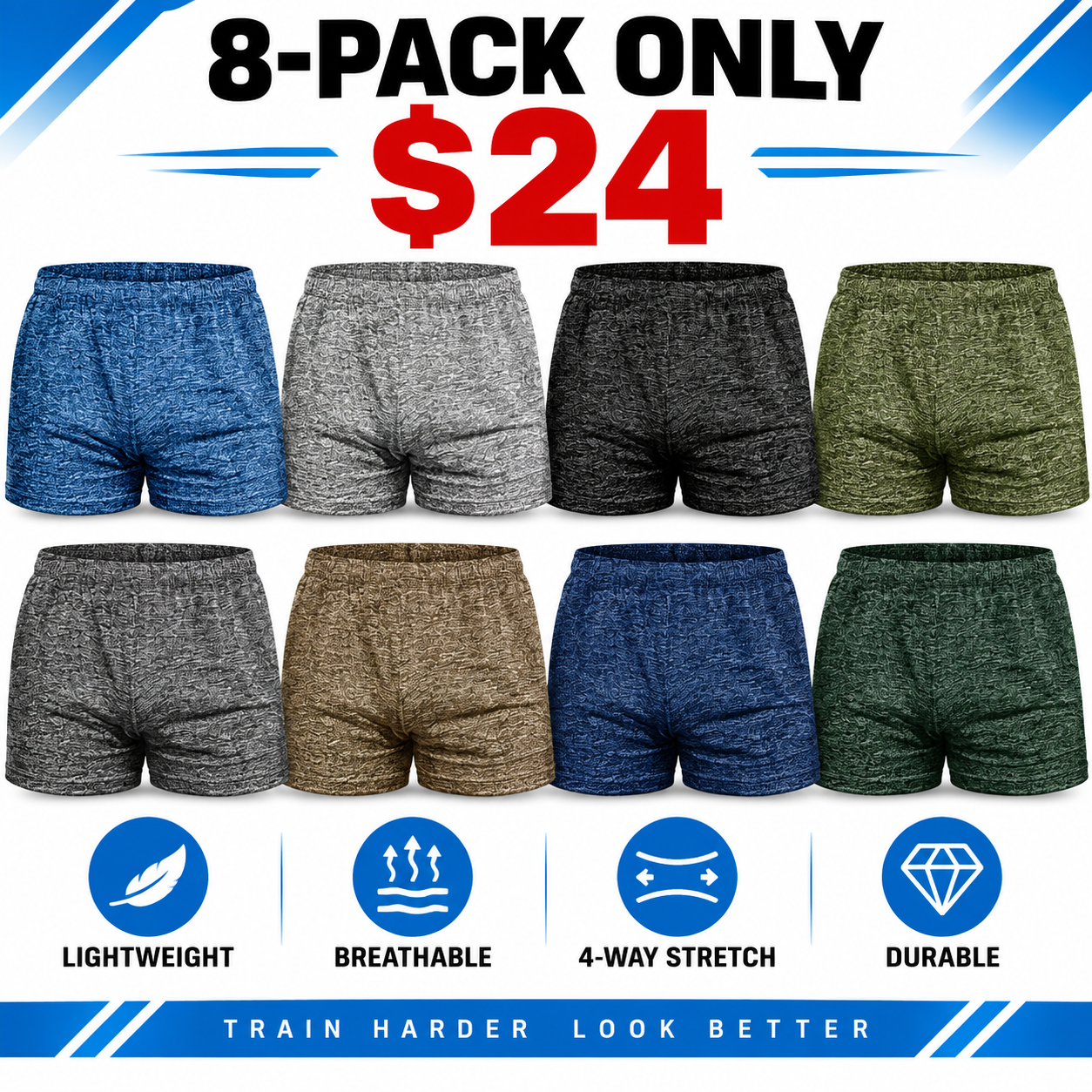 Men's 3-Inch Athletic Bodybuilding Shorts - Quick-Dry Stretch Activewear with Side Slit