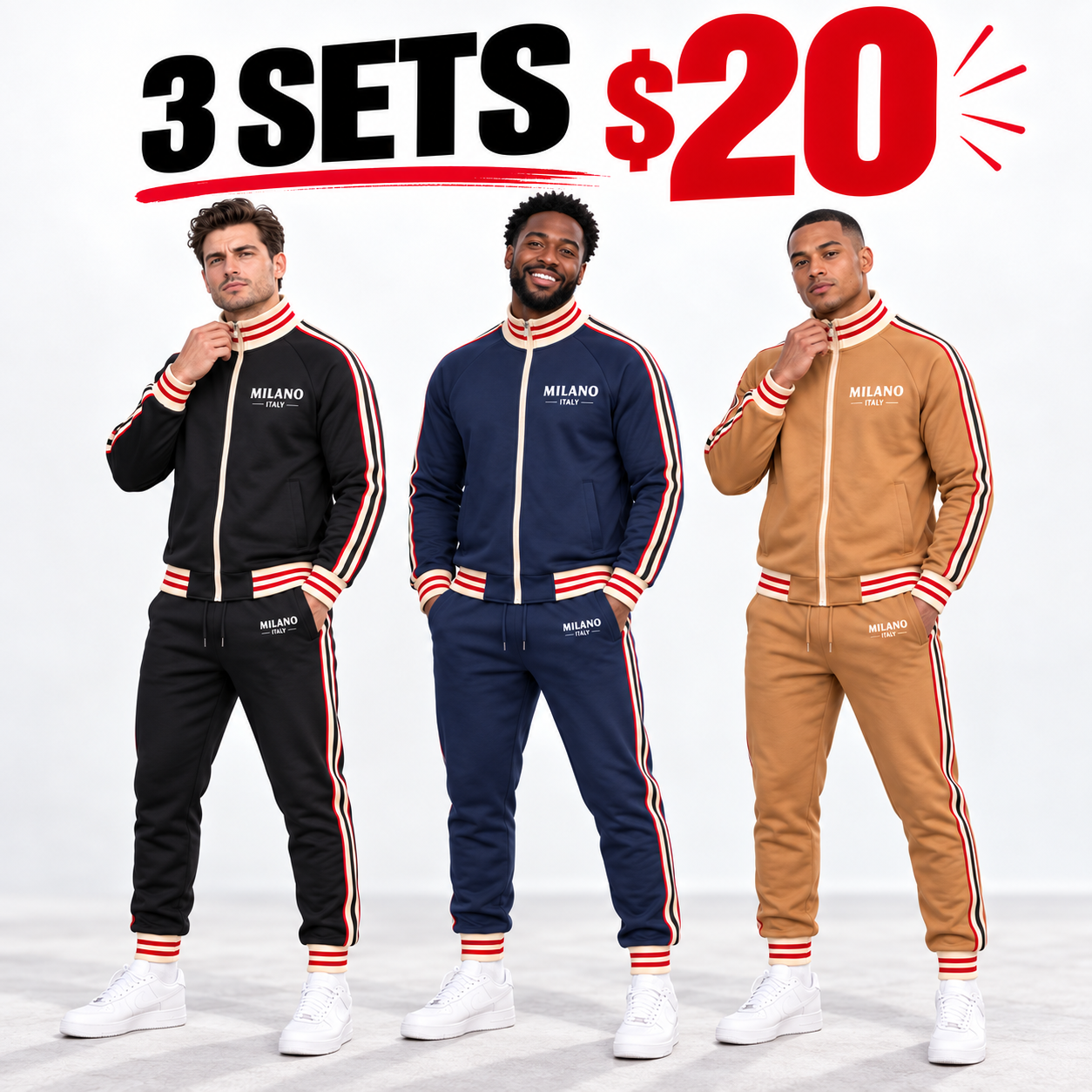 🔥Men's Baseball Jacket & Cargo Pants Set - Fleece Lined Windproof Streetwear Activewear