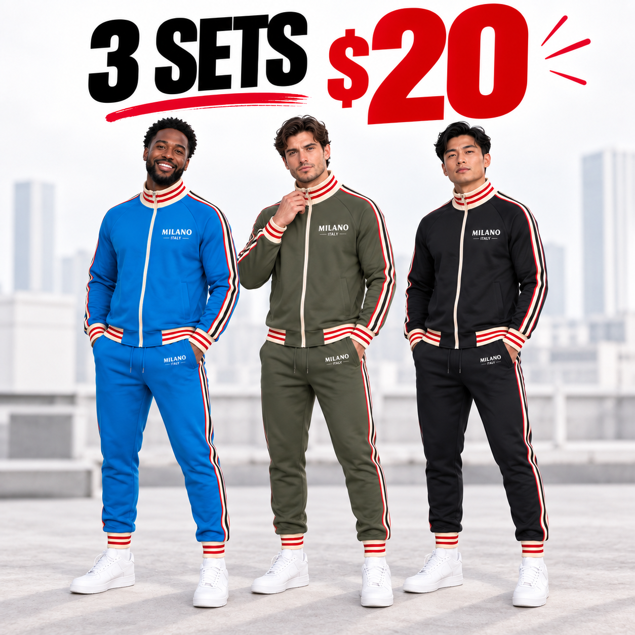 🔥Men's Baseball Jacket & Cargo Pants Set - Fleece Lined Windproof Streetwear Activewear