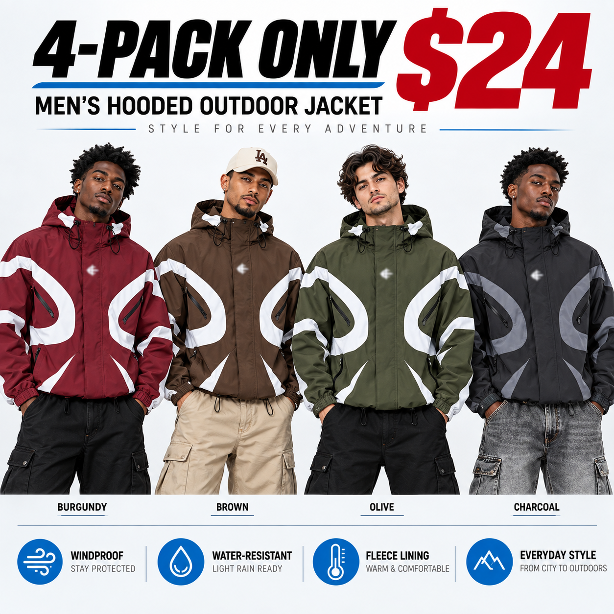 Men's Stylish Futuristic Techwear Windbreaker Coat