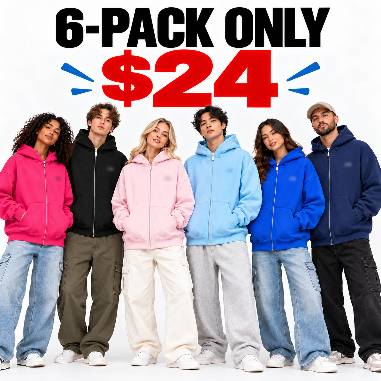 Unisex Big Hood Zip-Up Hoodie – High Neck Oversized Sweatshirt for Social Comfort